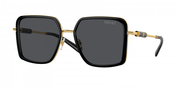 Versace VE2261 Sunglasses, 100287 BLACK DARK GREY (BLACK)
