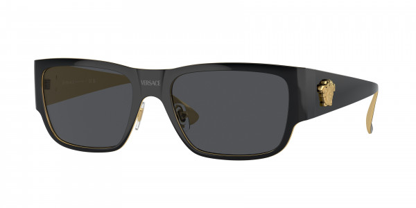 Versace VE2262 Sunglasses, 143387 BLACK DARK GREY (BLACK)
