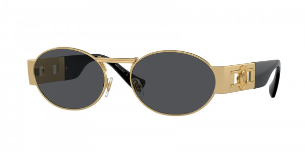 Versace VE2264 Sunglasses, 100287 MATTE GOLD DARK GREY (GOLD)