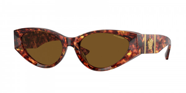 Versace VE4454 Sunglasses, 543783 HAVANA DARK BROWN POLAR (TORTOISE)