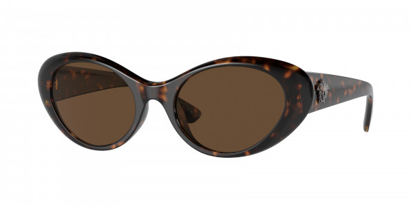 Versace VE4455U Sunglasses, 108/73 HAVANA DARK BROWN (TORTOISE)