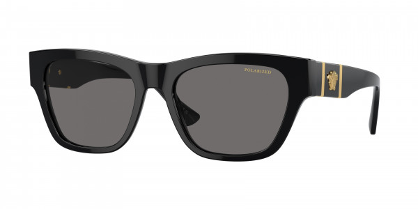 Versace VE4457 Sunglasses, GB1/81 BLACK DARK GREY POLAR (BLACK)