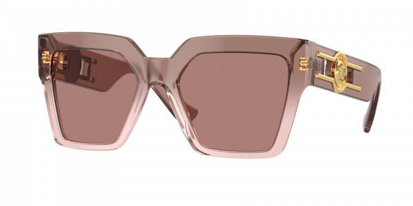 Versace VE4458F Sunglasses, 543573 BROWN TRANSPARENT LIGHT BROWN (BROWN)