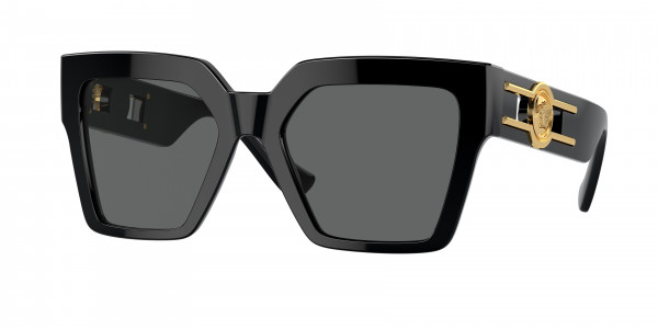Versace VE4458F Sunglasses, GB1/87 BLACK DARK GREY (BLACK)