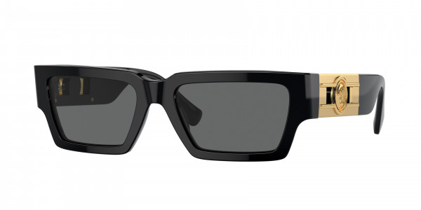 Versace VE4459F Sunglasses, GB1/87 BLACK DARK GREY (BLACK)