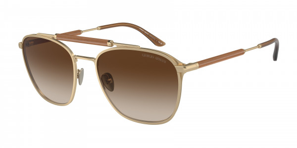 Giorgio Armani AR6149 Sunglasses, 300213 MATTE PALE GOLD GRADIENT BROWN (GOLD)