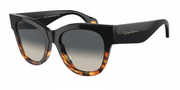 Giorgio Armani AR8195U Sunglasses, 587519 BLACK/YELLOW HAVANA GREY GRADI (BLACK)