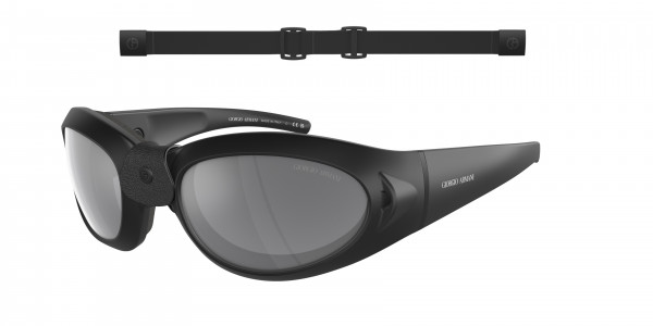 Giorgio Armani AR8201Q Sunglasses, 50426G MATTE BLACK GREY MIRROR BLACK (BLACK)
