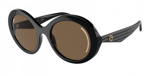 Giorgio Armani AR8204 Sunglasses, 500173 BLACK BROWN (BLACK)