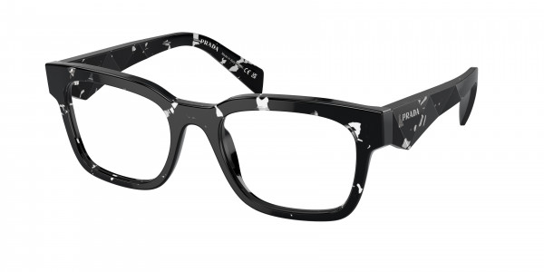 Prada PR A10V Eyeglasses, 15O1O1 HAVANA BLACK/TRANSPARENT (BROWN)