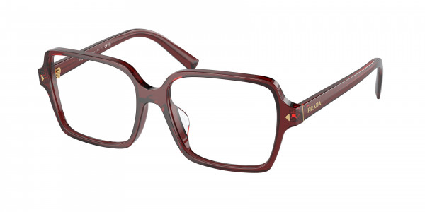 Prada PR A02VF Eyeglasses, 16P1O1 TRANSPARENT RED (RED)