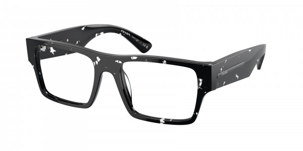 Prada PR A08VF Eyeglasses, 15O1O1 HAVANA BLACK/TRANSPARENT (BROWN)