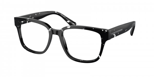 Prada PR A09VF Eyeglasses, 15O1O1 HAVANA BLACK/TRANSPARENT (BROWN)