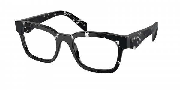 Prada PR A10VF Eyeglasses, 15O1O1 HAVANA BLACK/TRANSPARENT (BROWN)
