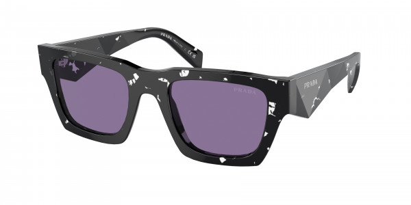 Prada PR A06S Sunglasses, 15O50B TORTOISE BLACK CRYSTAL VIOLET (BLACK)
