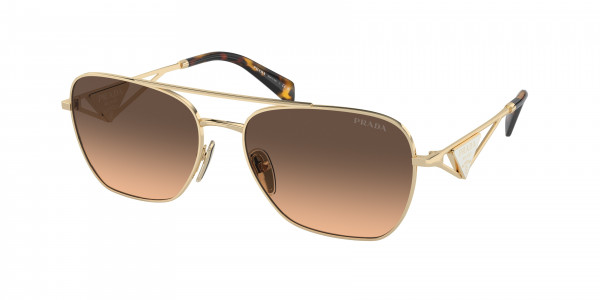Prada PR A50S Sunglasses, ZVN50C PALE GOLD BROWN GRADIENT GREY (GOLD)