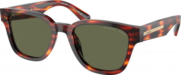 Prada PR A04SF Sunglasses, 13O03R HAVANA RED GREEN POLAR (RED)