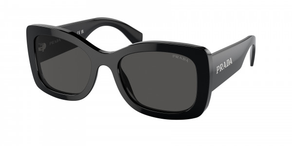 Prada PR A08SF Sunglasses, 1AB5S0 BLACK DARK GREY (BLACK)