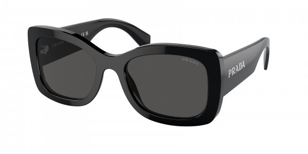 Prada PR A08S Sunglasses, 1AB5S0 BLACK DARK GREY (BLACK)