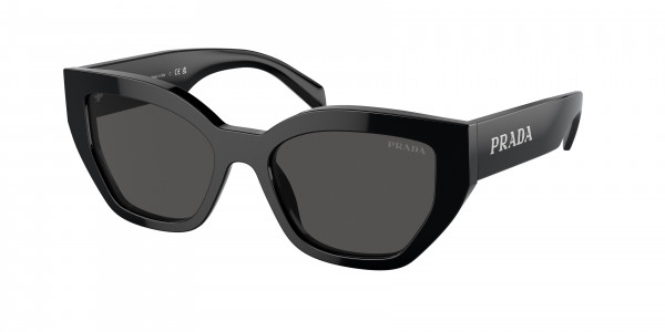Prada PR A09S Sunglasses, 1AB5S0 BLACK DARK GREY (BLACK)