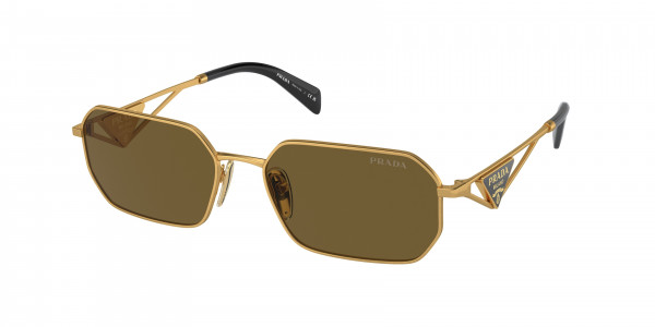 Prada PR A51S Sunglasses, 15N01T MATTE GOLD DARK BROWN (GOLD)