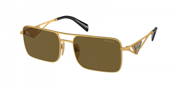 Prada PR A52S Sunglasses, 15N01T MATTE GOLD DARK BROWN (GOLD)