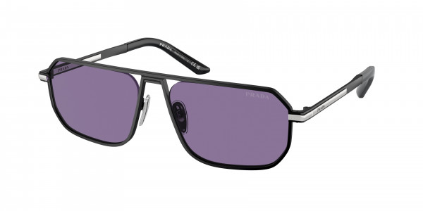 Prada PR A53S Sunglasses, 1BO05Q MATTE BLACK VIOLET MIRROR INTE (BLACK)