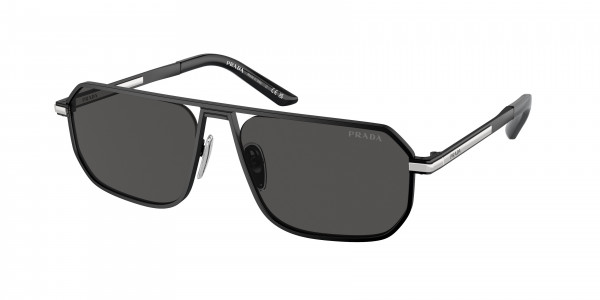 Prada PR A53S Sunglasses, 1BO5S0 MATTE BLACK DARK GREY (BLACK)
