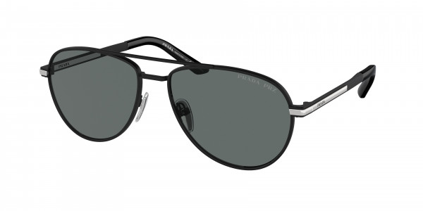 Prada PR A54S Sunglasses, 1BO5Z1 MATTE BLACK DARK GREY POLAR (BLACK)