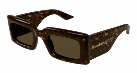 Alexander McQueen AM0433S Sunglasses, 002 - HAVANA with BROWN lenses