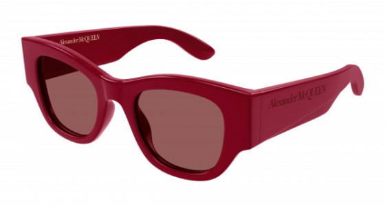 Alexander McQueen AM0420S Sunglasses, 004 - RED with BROWN lenses