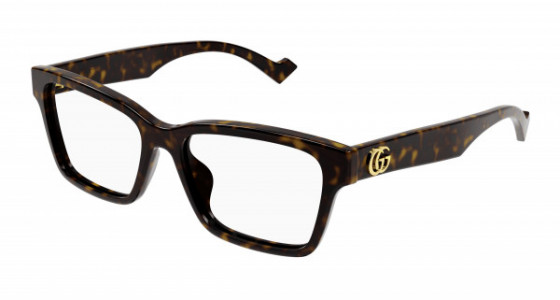 Gucci GG1476OK Eyeglasses, 002 - HAVANA with TRANSPARENT lenses