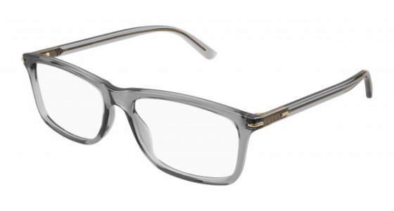 Gucci GG1447O Eyeglasses, 004 - GREY with TRANSPARENT lenses