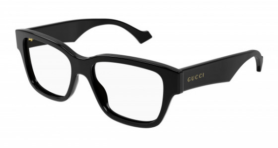 Gucci GG1428O Eyeglasses, 004 - BLACK with TRANSPARENT lenses