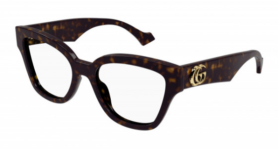 Gucci GG1424O Eyeglasses, 006 - HAVANA with TRANSPARENT lenses