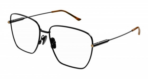 Gucci GG1414O Eyeglasses, 003 - BLACK with TRANSPARENT lenses