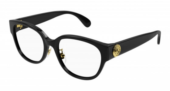 Gucci GG1411OK Eyeglasses, 001 - BLACK with TRANSPARENT lenses