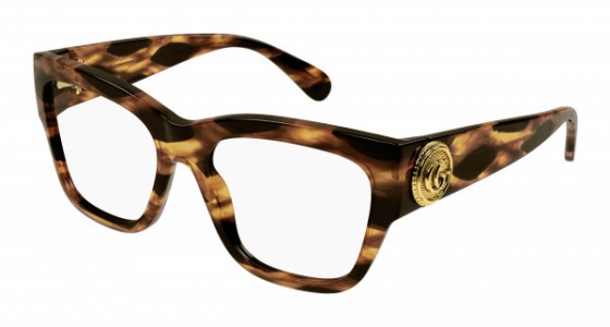 Gucci GG1410O Eyeglasses, 002 - HAVANA with TRANSPARENT lenses