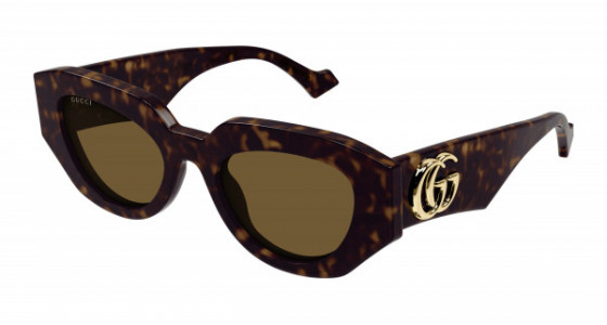 Gucci GG1421S Sunglasses, 002 - HAVANA with BROWN lenses