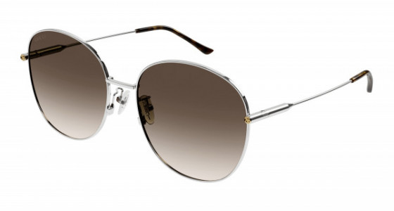 Gucci GG1416SK Sunglasses, 002 - SILVER with BROWN lenses
