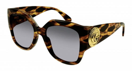 Gucci GG1407S Sunglasses, 002 - HAVANA with GREY lenses