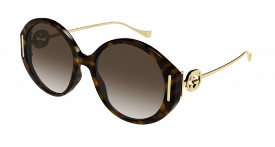 Gucci GG1202S Sunglasses, 003 - HAVANA with GOLD temples and BROWN lenses