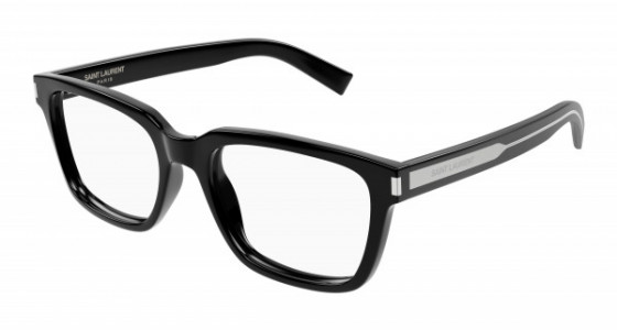 Saint Laurent SL 621 Eyeglasses, 001 - BLACK with CRYSTAL temples and TRANSPARENT lenses