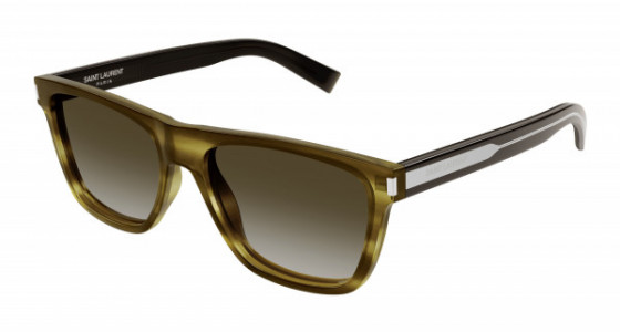 Saint Laurent SL 619 Sunglasses, 005 - HAVANA with CRYSTAL temples and BROWN lenses
