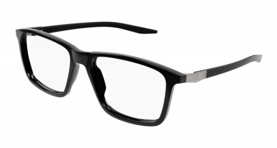 Puma PU0419O Eyeglasses, 001 - BLACK with TRANSPARENT lenses