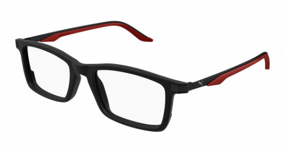 Puma PU0410O Eyeglasses, 001 - BLACK with TRANSPARENT lenses