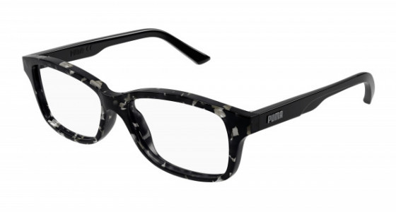 Puma PJ0072OA Eyeglasses, 002 - HAVANA with BLACK temples and TRANSPARENT lenses