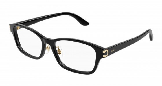Cartier CT0457OJ Eyeglasses, 001 - BLACK with TRANSPARENT lenses