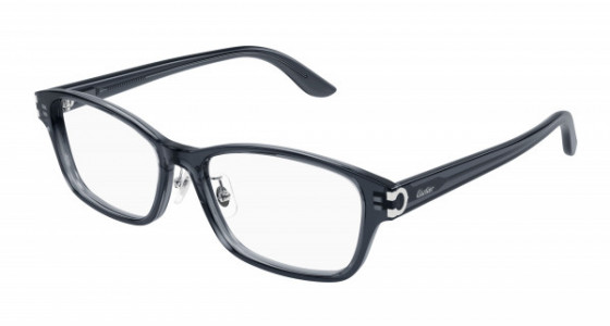 Cartier CT0457OJ Eyeglasses, 002 - GREY with TRANSPARENT lenses