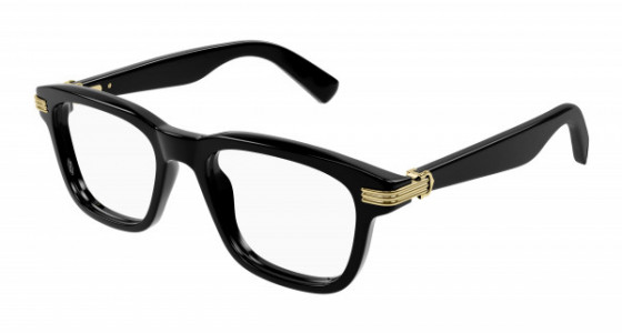 Cartier CT0444O Eyeglasses, 006 - BLACK with TRANSPARENT lenses